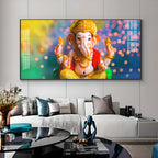 Jai Ganesha Premium Acrylic Horizontal Wall Art