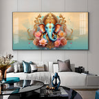 Divine Lord Ganesha Premium Acrylic Horizontal Wall Art