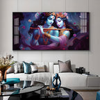 Radha Krishna Unforgetful Love Premium Acrylic Horizontal Wall Art