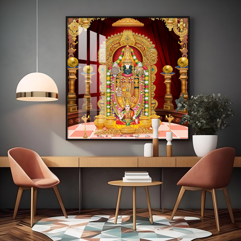 Lord Venkateswara Premium Acrylic Square Wall Art