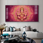Lord Ganesha Giving Blessing Premium Acrylic Horizontal Wall Art