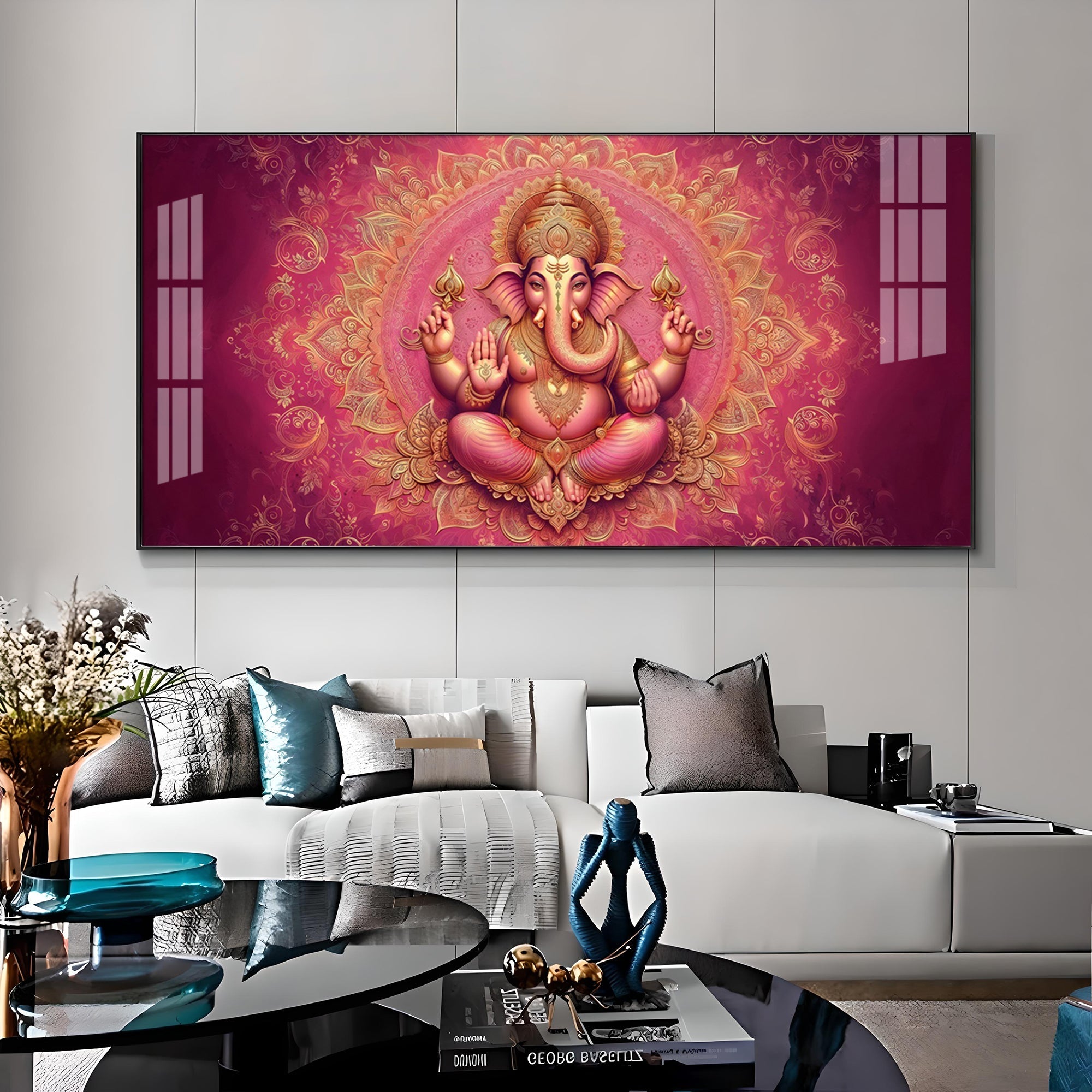 Lord Ganesha Giving Blessing Premium Acrylic Horizontal Wall Art