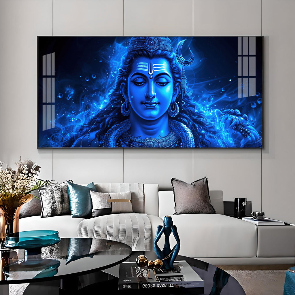 Lord Shiv Shakti Aura Premium Acrylic Horizontal Wall Art