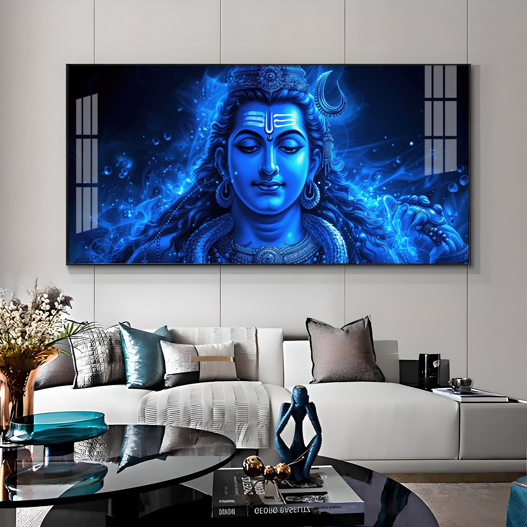 Lord Shiv Shakti Aura Premium Acrylic Horizontal Wall Art