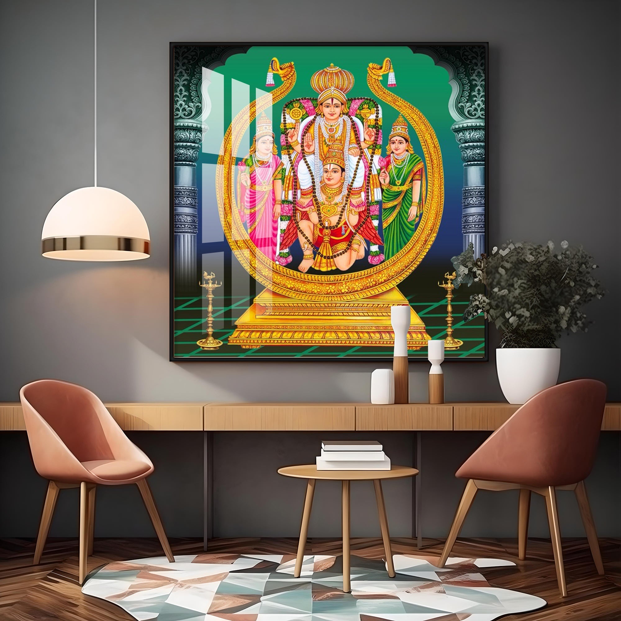 Lord Murugan Premium Acrylic Square Wall Art