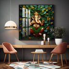 Eco-Friendly Ganpati Premium Acrylic Square Wall Art