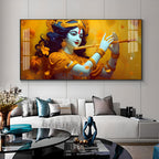 Golden Armlet Lord Krishna Premium Acrylic Horizontal Wall Art