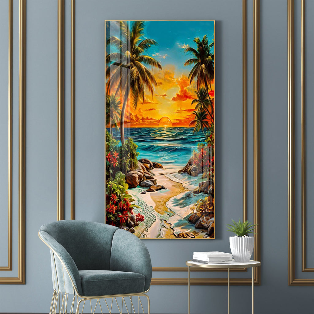 Coastal Bliss Premium Acrylic Vertical Wall Art