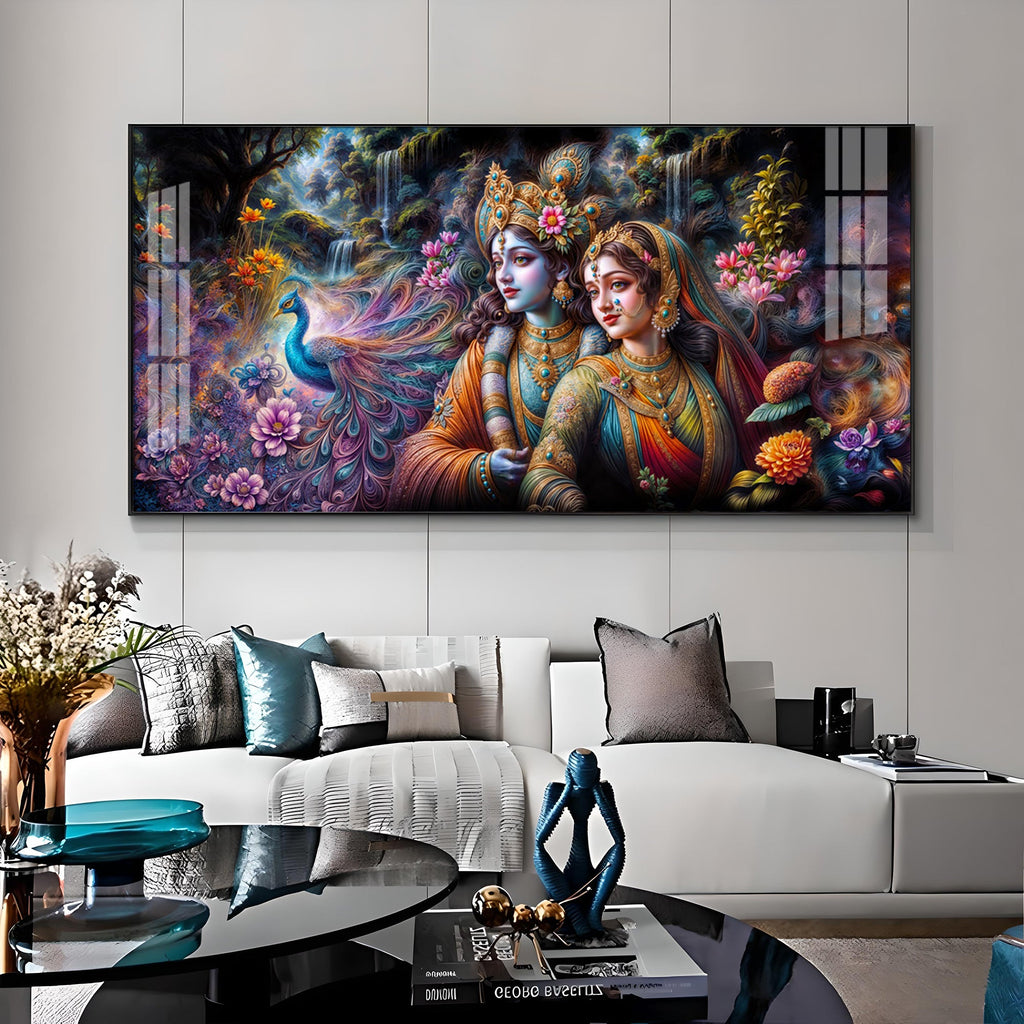 Radha & Krishna Masterpiece Premium Acrylic Horizontal Wall Art