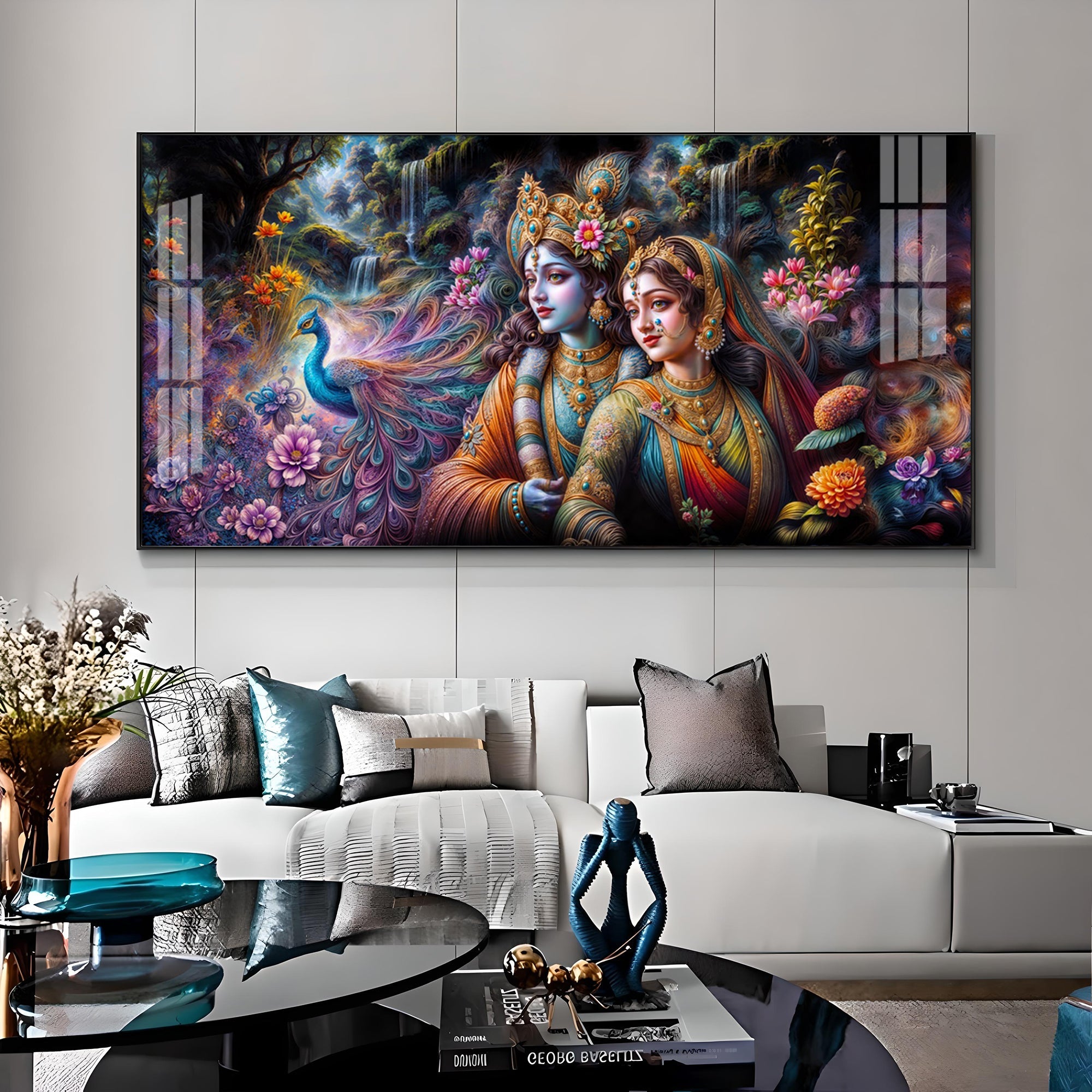 Radha & Krishna Masterpiece Premium Acrylic Horizontal Wall Art