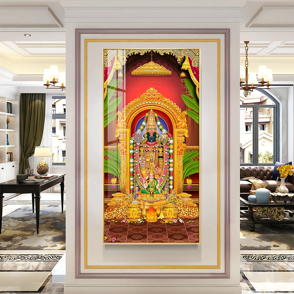 Shree Tirupati Balaji Premium Acrylic Vertical Wall Art