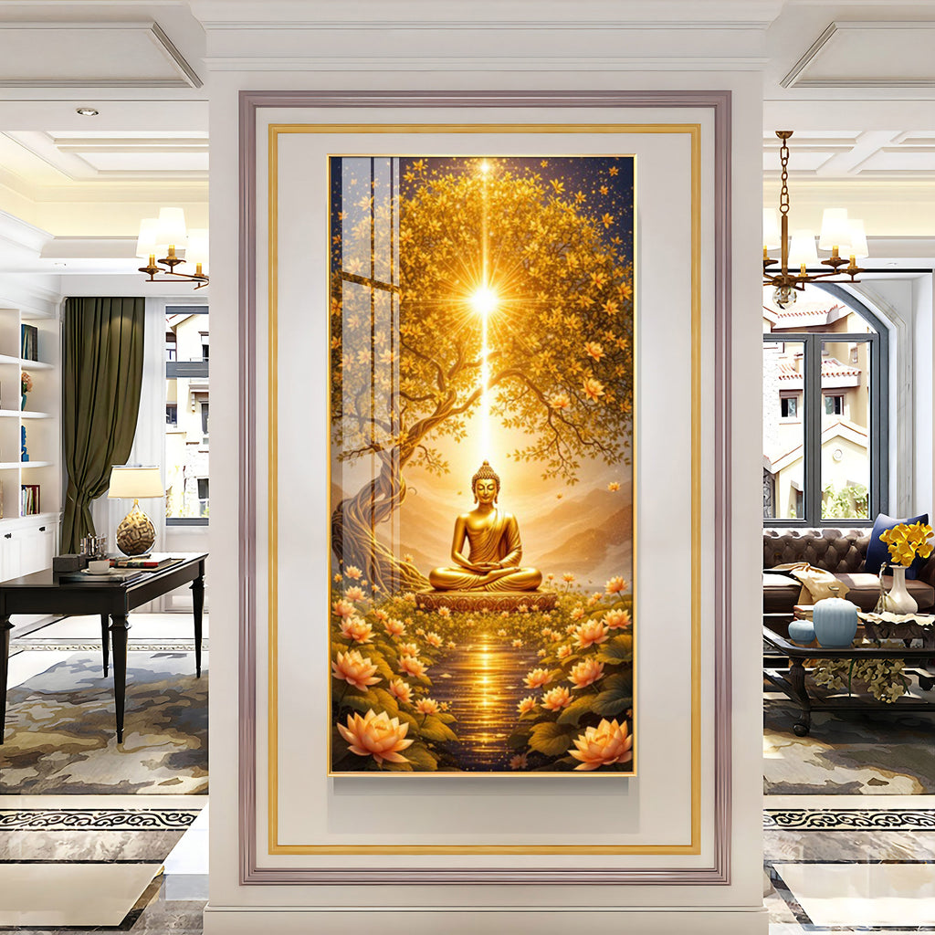 Buddha's Embrace Premium Acrylic Vertical Wall Art
