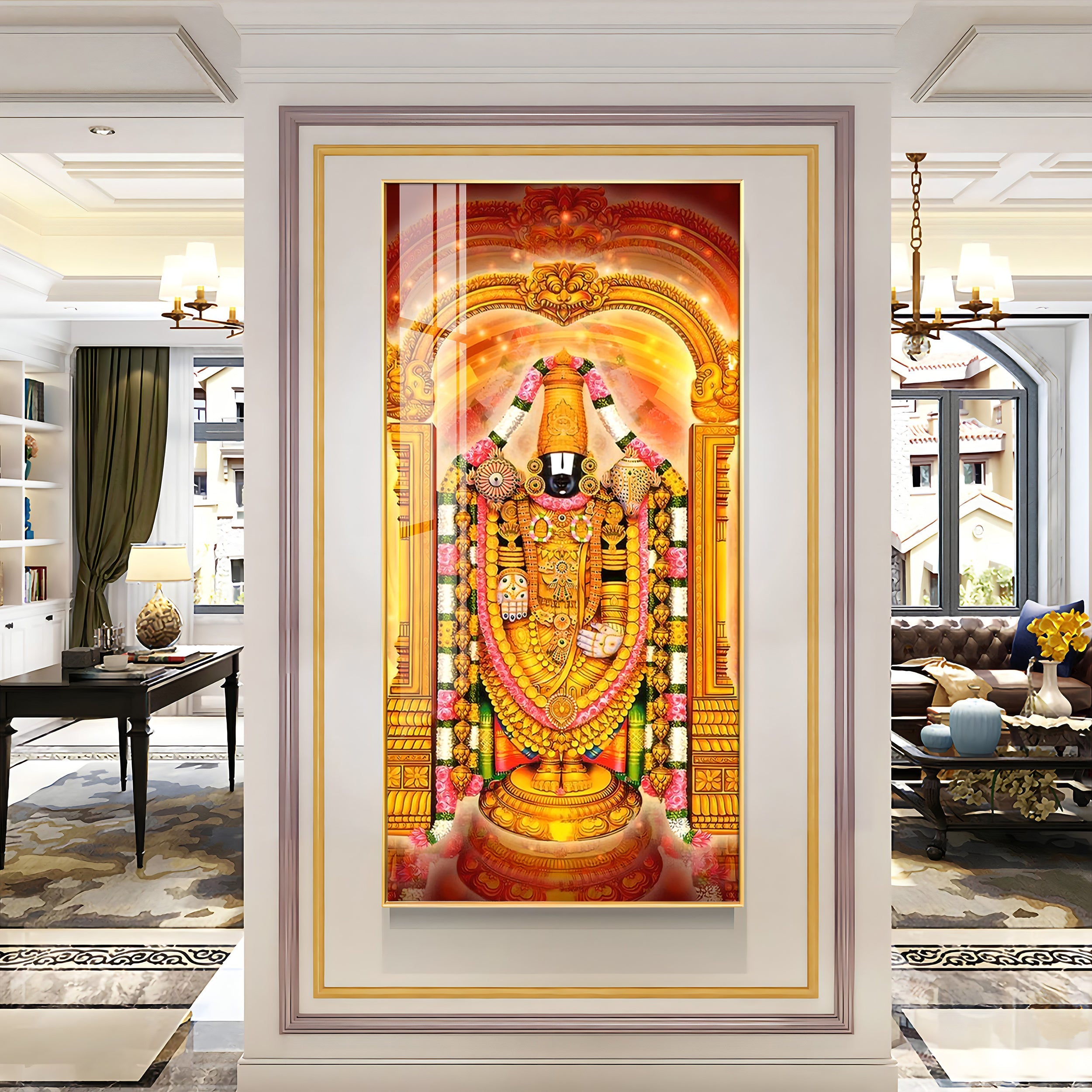 Shree Tirumala Deva Premium Acrylic Vertical Wall Art
