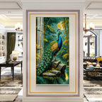 Forest Peacock Premium Acrylic Vertical Wall Art