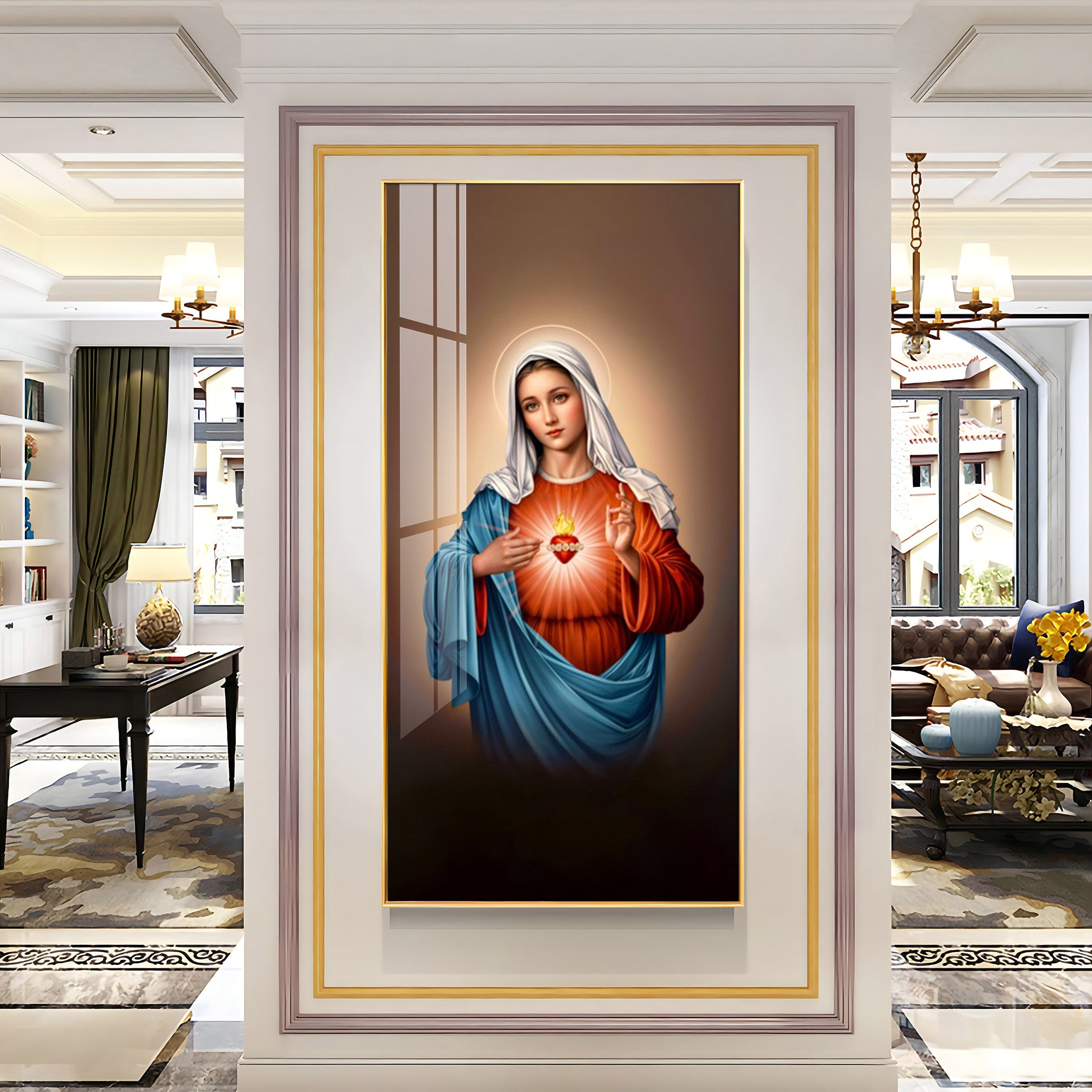 The Heart of Mary Premium Acrylic Vertical Wall Art