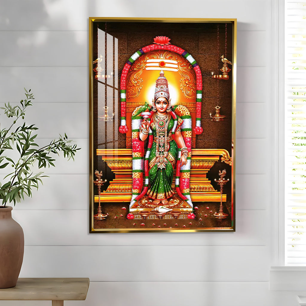 Goddess Meenakshi Amman Premium Acrylic Vertical Wall Art