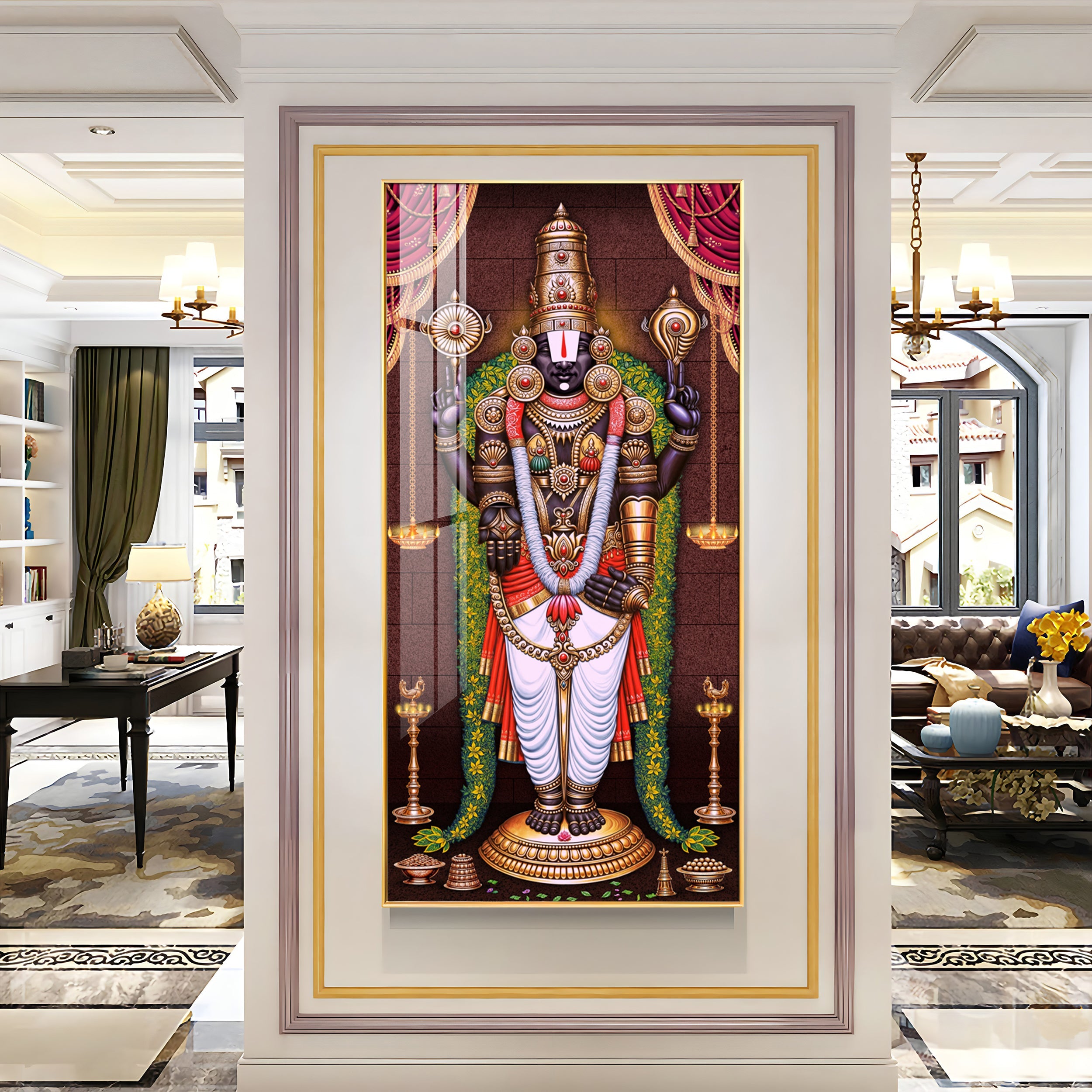 Lord Venkateswara Tirupati Balaji Premium Acrylic Vertical Wall Art