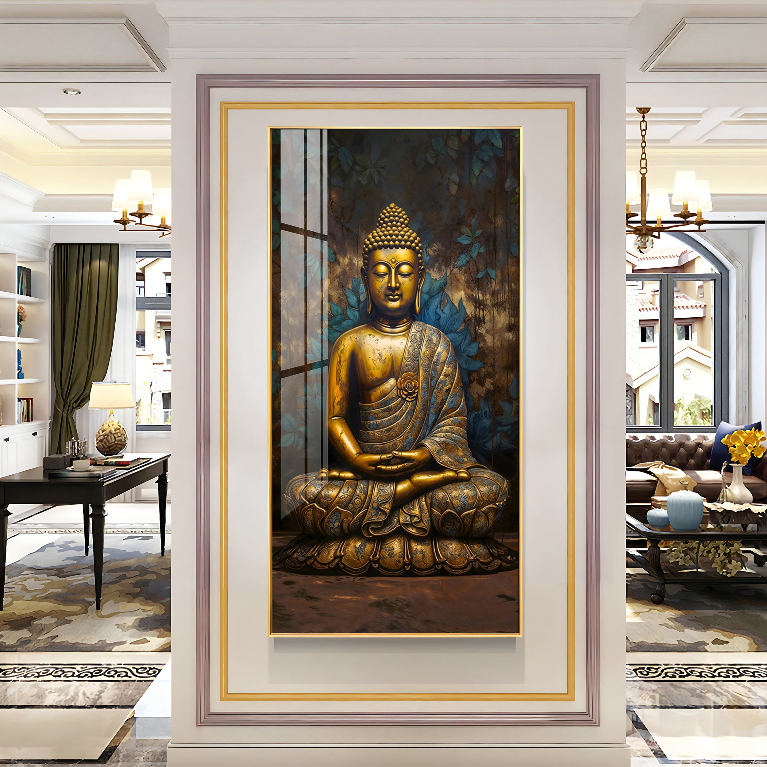 Tranquil Vista Buddha Premium Acrylic Vertical Wall Art