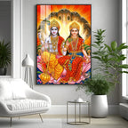 Laxmi Narayan Premium Acrylic Vertical Wall Art