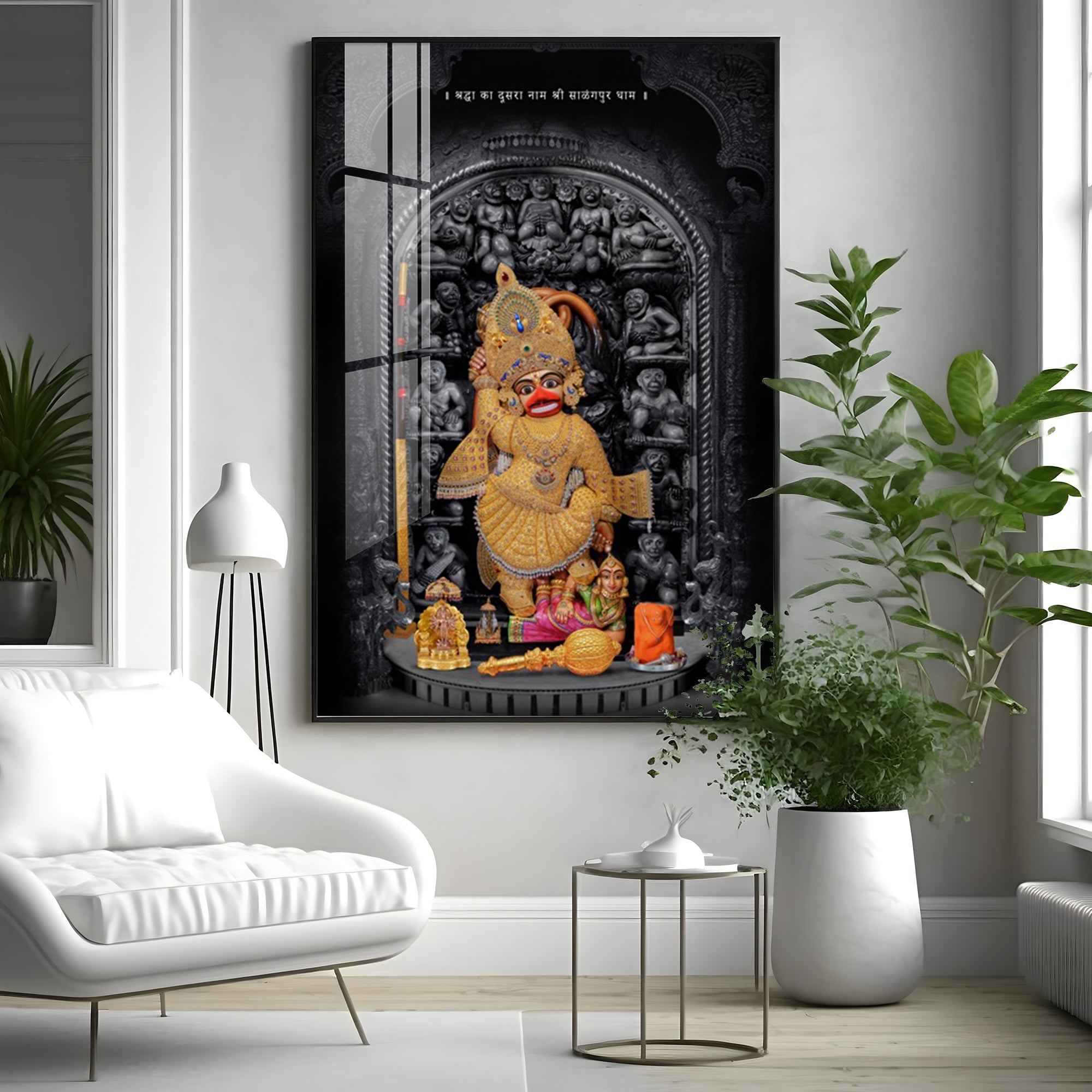 Dev Hanumanji Premium Acrylic Vertical Wall Art