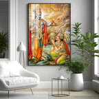 Lord Krishna & Arjuna Premium Acrylic Vertical Wall Art