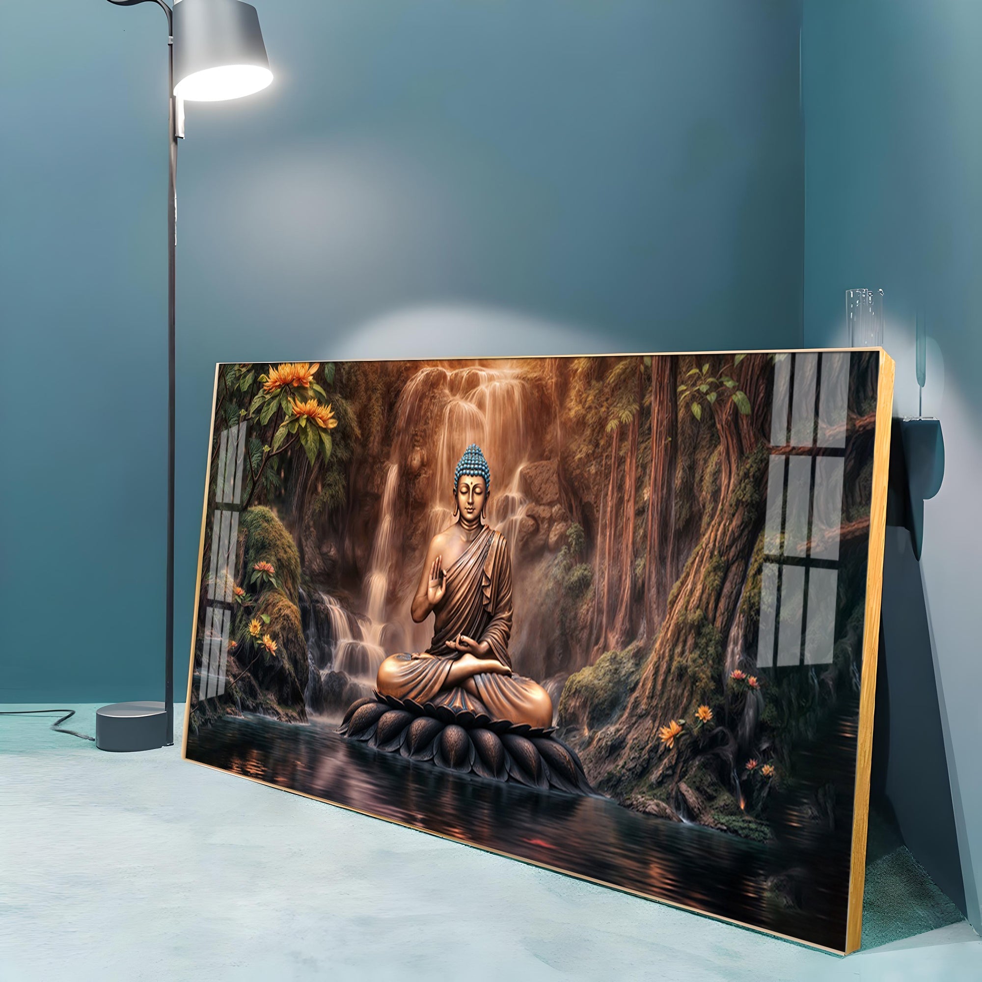 Tranquil Illumination Buddha Premium Acrylic Horizontal Wall Art