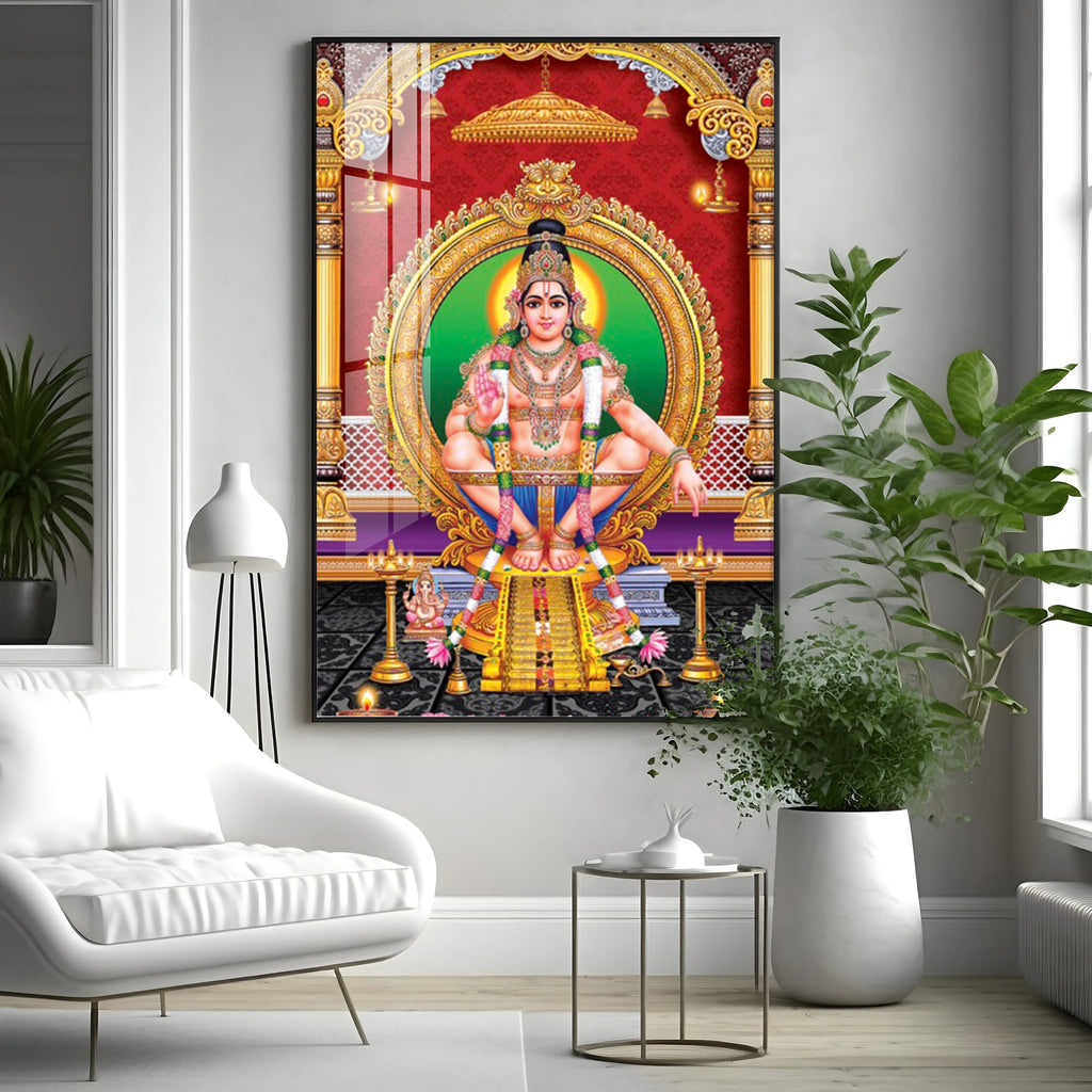 Lord Ayyappa Premium Acrylic Vertical Wall Art
