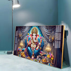 Lord Ganesha With Laddu Premium Acrylic Horizontal Wall Art