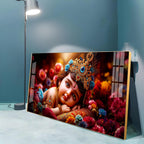 Cute Little Krishna Premium Acrylic Horizontal Wall Art