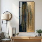 Black & Golden Textured Premium Acrylic Vertical Wall Art
