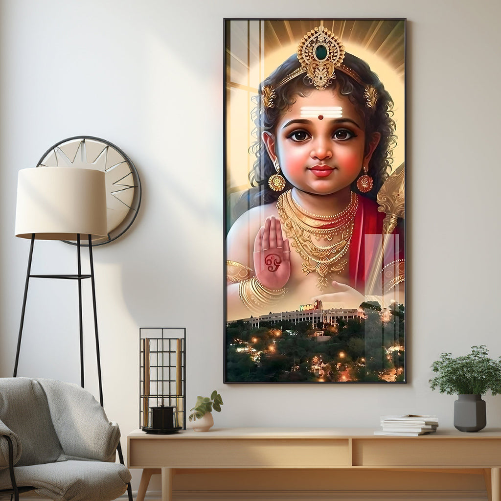 Lord Muruga Premium Acrylic Vertical Wall Art