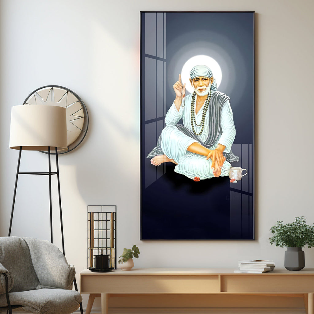 Om Sai Premium Acrylic Vertical Wall Art