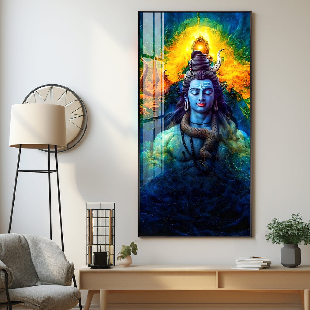 Shiv Shankar Premium Acrylic Vertical Wall Art
