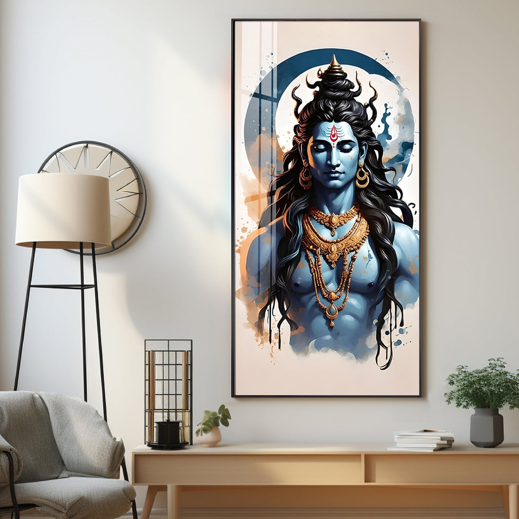 Bholenath Premium Acrylic Vertical Wall Art
