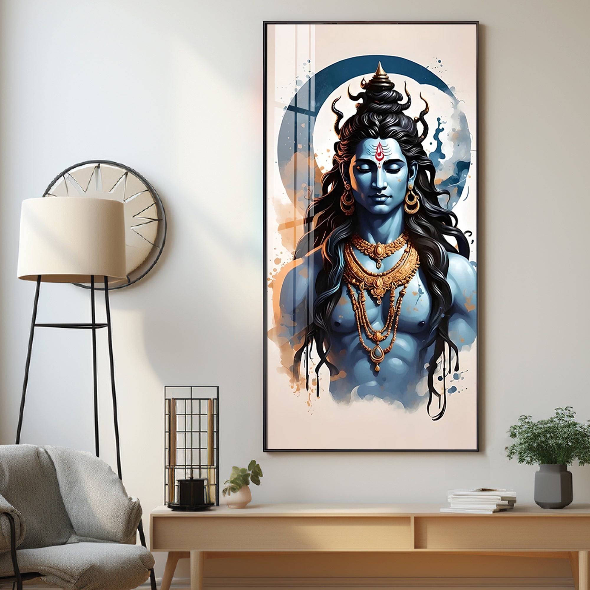 Bholenath Premium Acrylic Vertical Wall Art