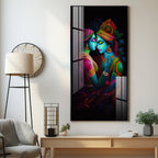 Shri Radhe Krishna Premium Acrylic Vertical Wall Art