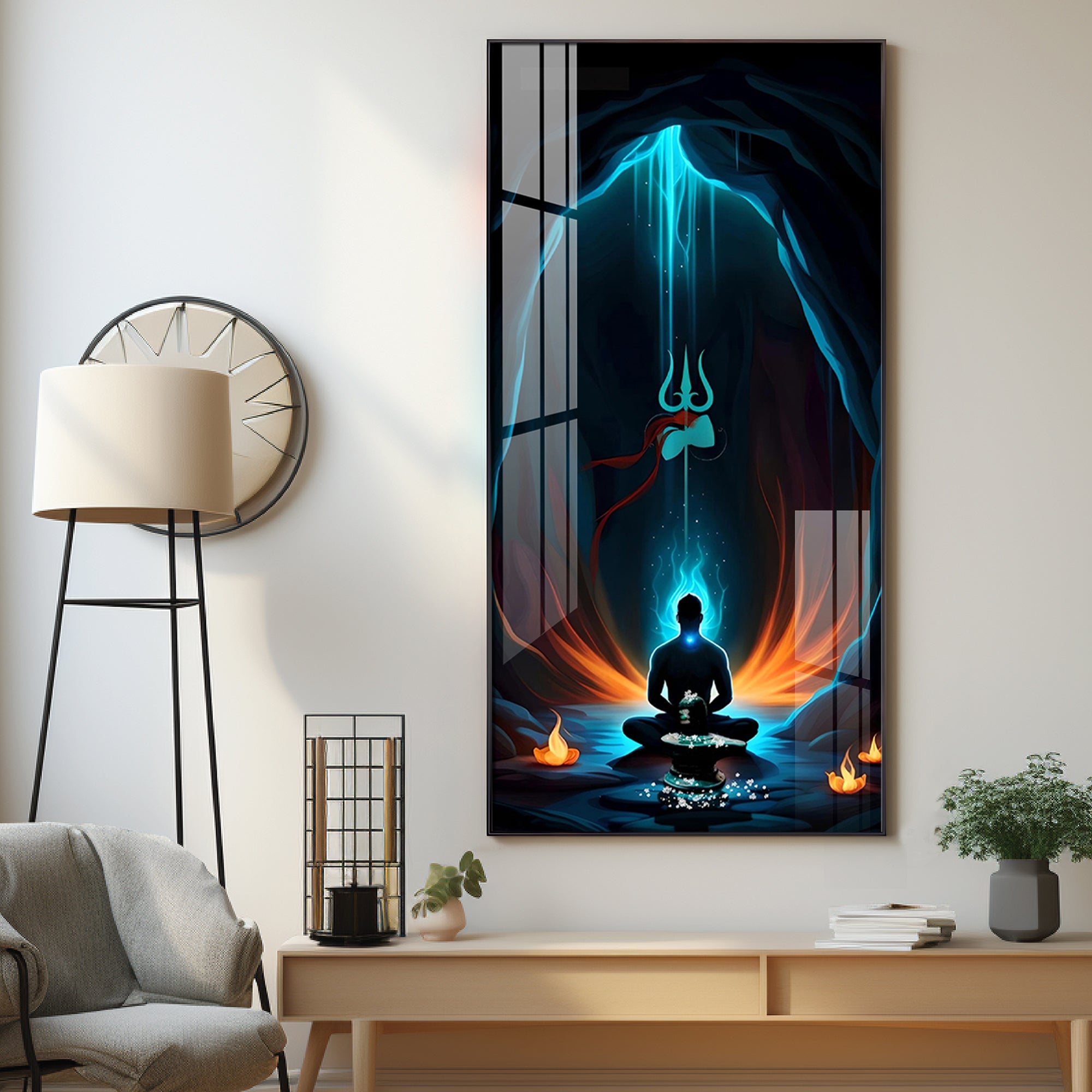 Jai Mahakal Premium Acrylic Vertical Wall Art