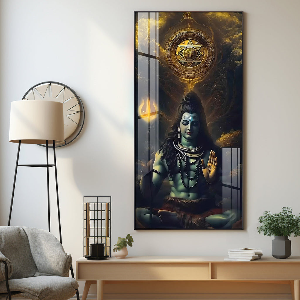 Shiv Saadhna Premium Acrylic Vertical Wall Art