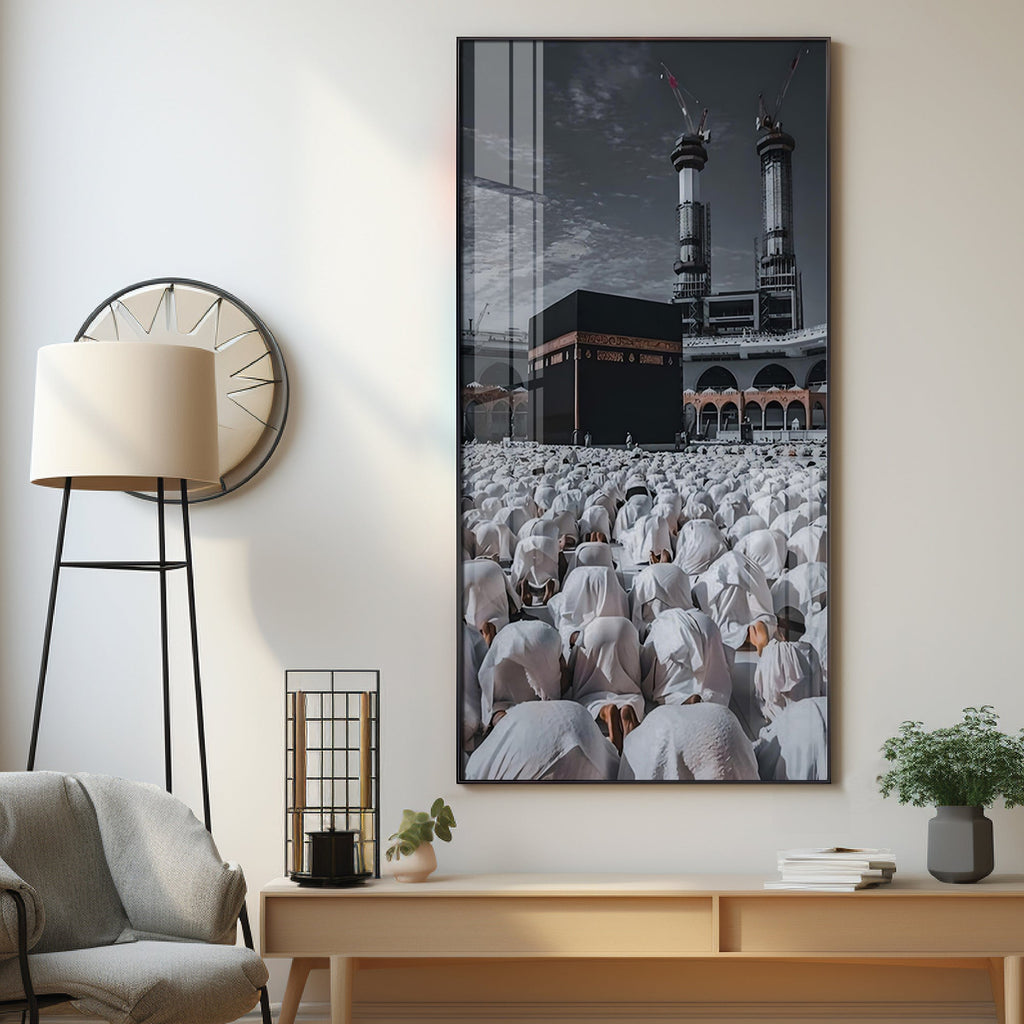 Muslim Pilgrimage Premium Acrylic Vertical Wall Art