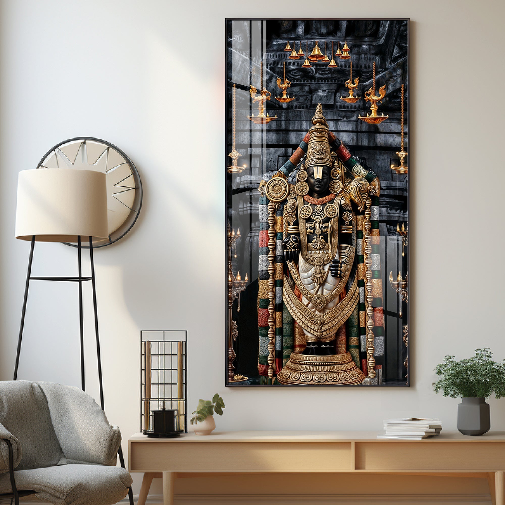 Lord Tirupati Premium Acrylic Vertical Wall Art