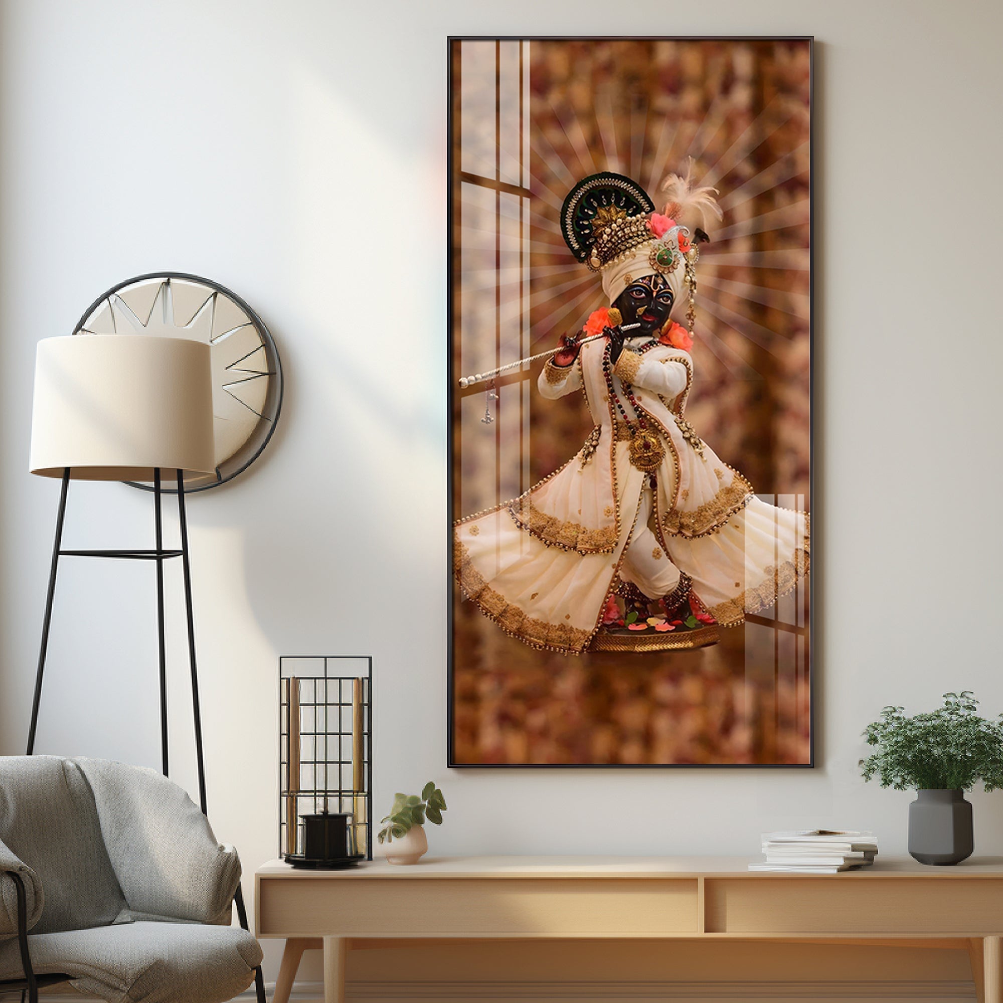 Shree Murlidhar Premium Acrylic Vertical Wall Art