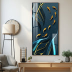 Golden Koi Fish Premium Acrylic Vertical Wall Art
