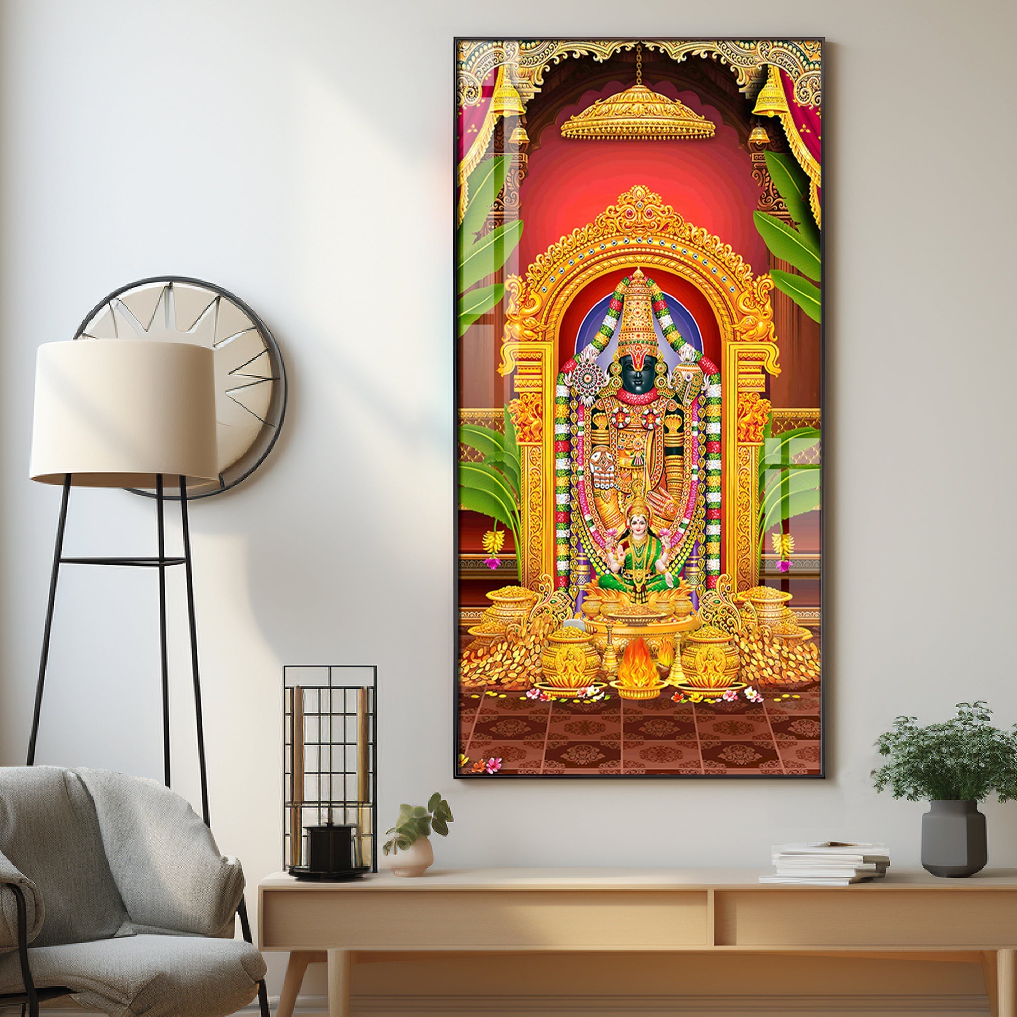 Shree Tirupati Balaji Premium Acrylic Vertical Wall Art