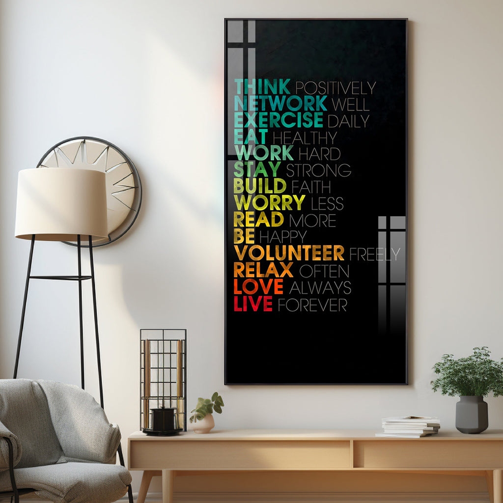 Think Positively Premium Acrylic Vertical Wall Art