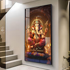 Jai Shree Ganesh Premium Acrylic Vertical Wall Art