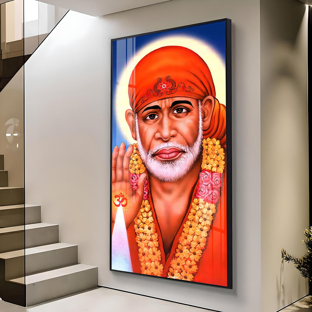 Jai Shree Sai Premium Acrylic Vertical Wall Art