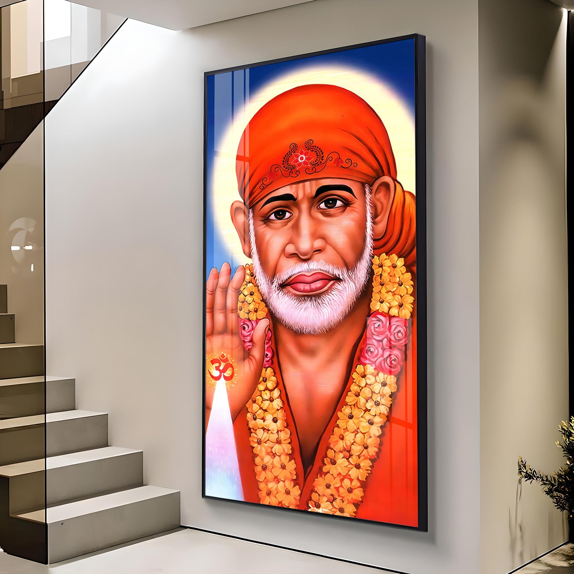 Jai Shree Sai Premium Acrylic Vertical Wall Art