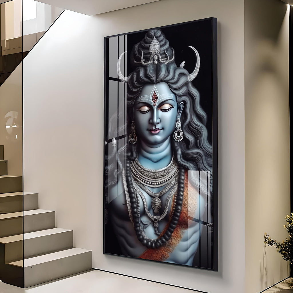 Shiv Shankar Premium Acrylic Vertical Wall Art