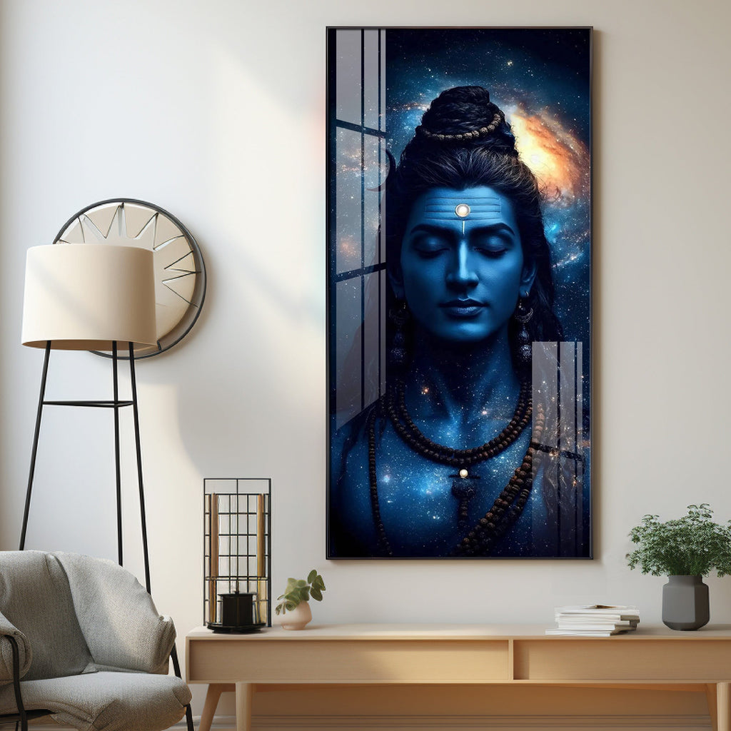 Divine Shiva Premium Acrylic Vertical Wall Art