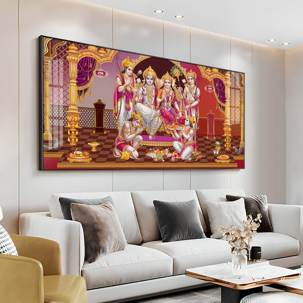 Shri Ram Darbar Premium Acrylic Horizontal Wall Art
